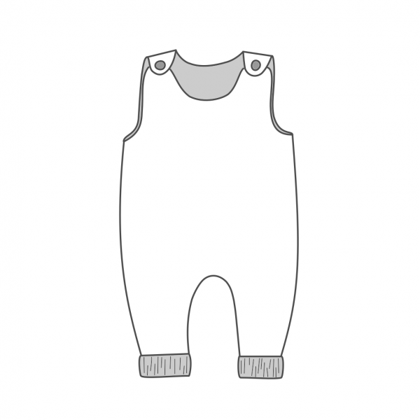JULAWI Baby-Strampler Papierschnittmuster Skizze Zeichnung